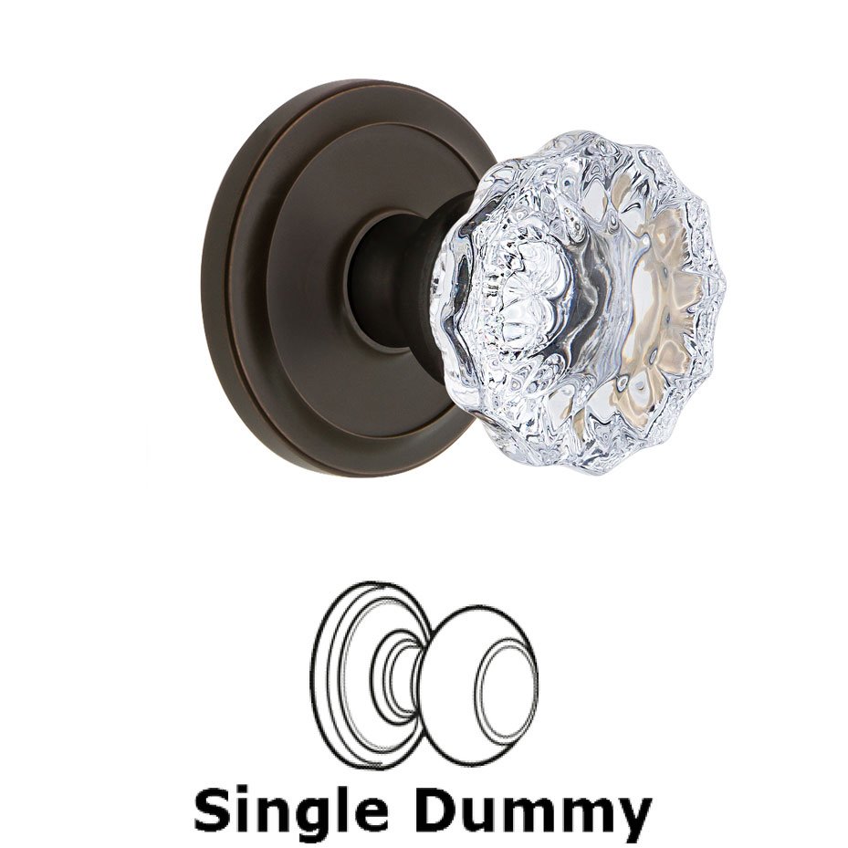 Grandeur Grandeur Circulaire Rosette Dummy with Fontainebleau Crystal Knob in Timeless Bronze