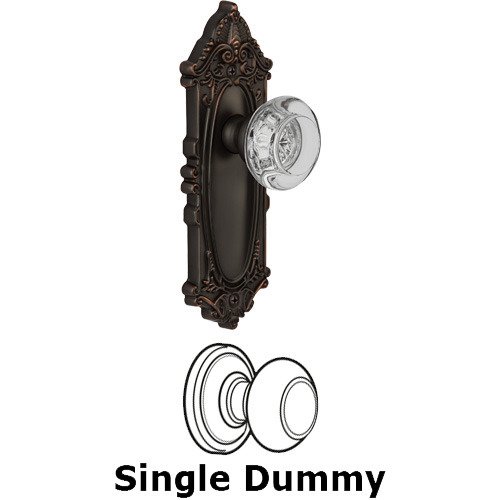 Grandeur Dummy - Grande Victorian Plate with Bordeaux Crystal Knob in Timeless Bronze