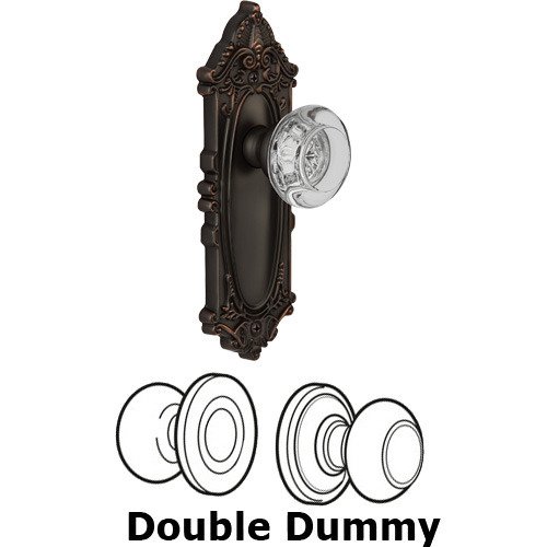 Grandeur Double Dummy - Grande Victorian Plate with Bordeaux Crystal Knob in Timeless Bronze