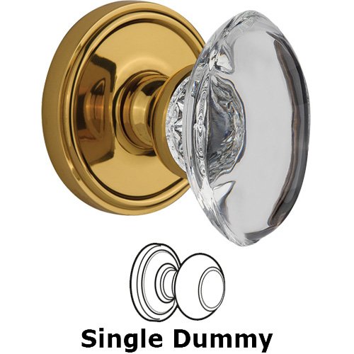 Grandeur Dummy - Georgetown with Provence Crystal Knob in Polished Brass