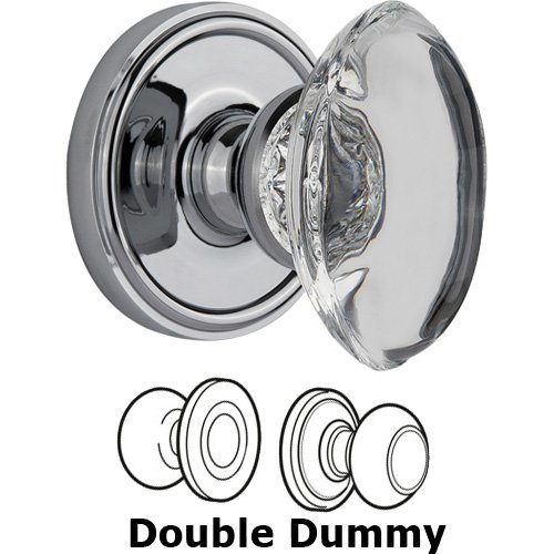 Grandeur Double Dummy - Georgetown with Provence Crystal Knob in Bright Chrome