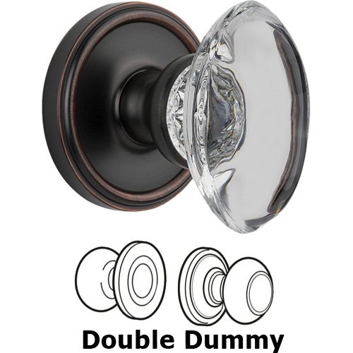Grandeur Double Dummy - Georgetown with Provence Crystal Knob in Timeless Bronze