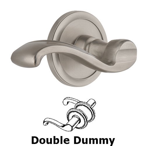 Grandeur Double Dummy Circulaire Rosette with Portofino Right Handed Lever in Satin Nickel