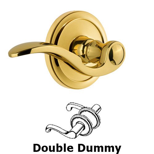 Grandeur Double Dummy Circulaire Rosette with Bellagio Right Handed Lever in Polished Brass
