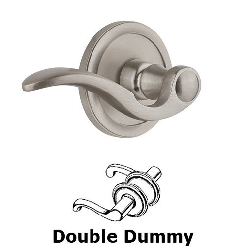 Grandeur Double Dummy Circulaire Rosette with Bellagio Left Handed Lever in Satin Nickel