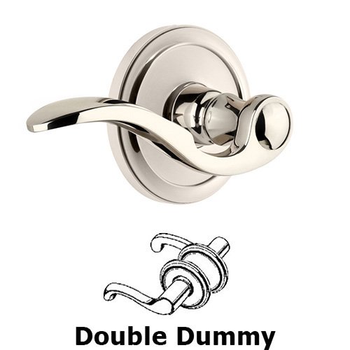 Grandeur Double Dummy Circulaire Rosette with Bellagio Left Handed Lever in Polished Nickel