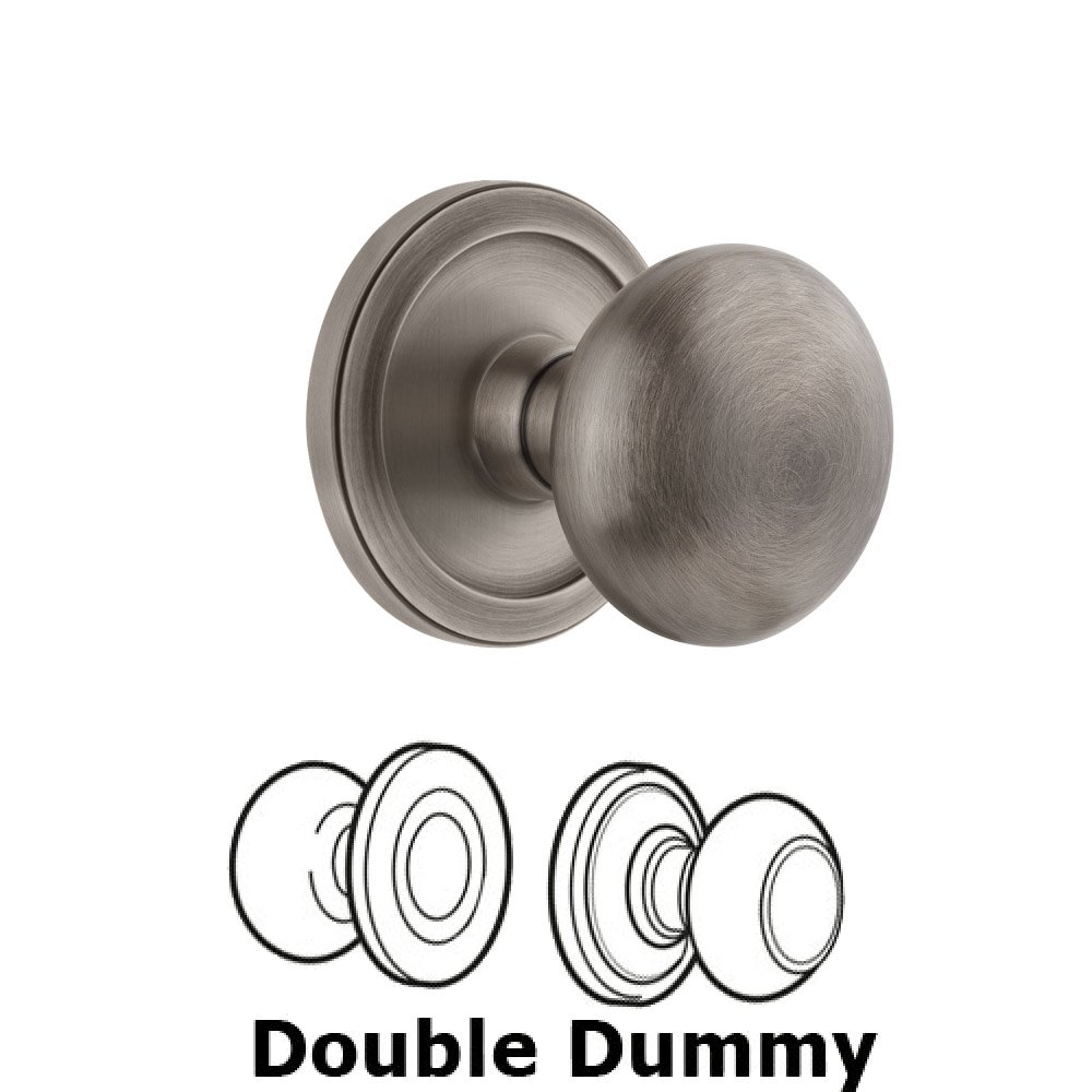 Grandeur Grandeur Circulaire Rosette Double Dummy with Fifth Avenue Knob in Antique Pewter