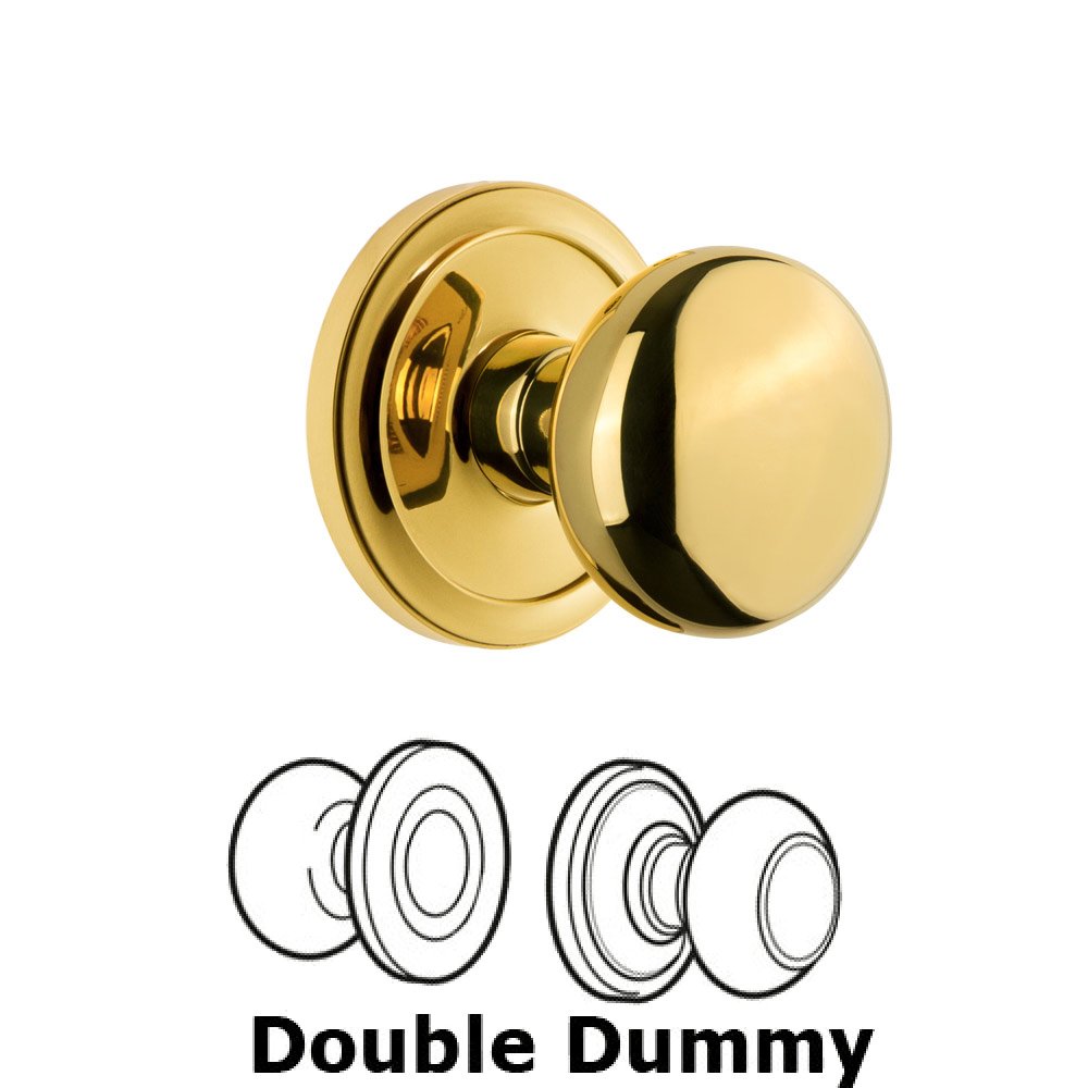 Grandeur Grandeur Circulaire Rosette Double Dummy with Fifth Avenue Knob in Polished Brass