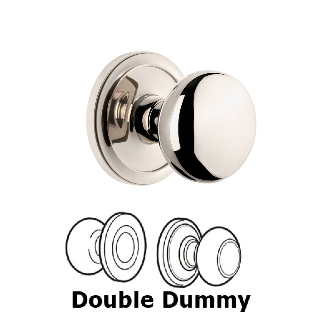 Grandeur Grandeur Circulaire Rosette Double Dummy with Fifth Avenue Knob in Polished Nickel