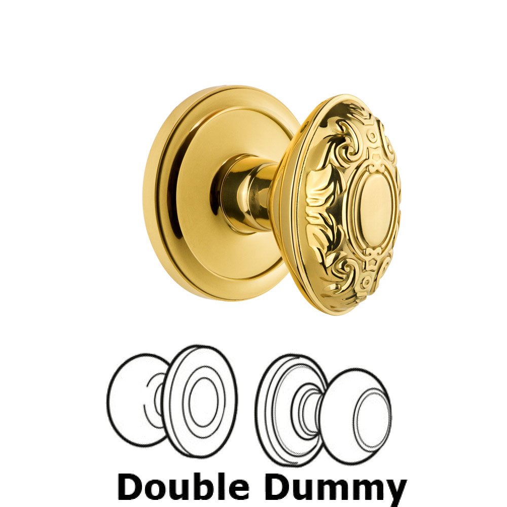 Grandeur Grandeur Circulaire Rosette Double Dummy with Grande Victorian Knob in Polished Brass