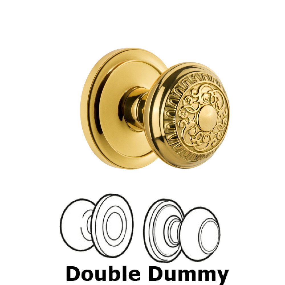 Grandeur Grandeur Circulaire Rosette Double Dummy with Windsor Knob in Polished Brass