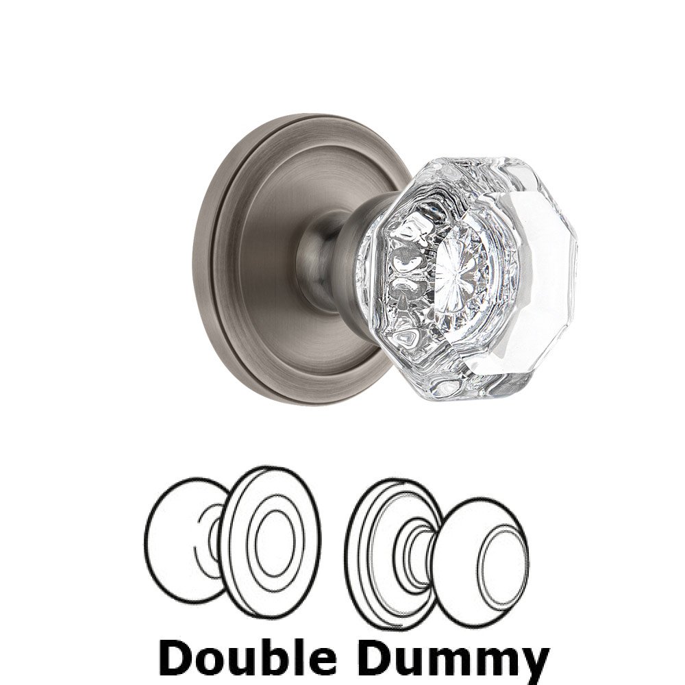 Grandeur Grandeur Circulaire Rosette Double Dummy with Chambord Crystal Knob in Antique Pewter