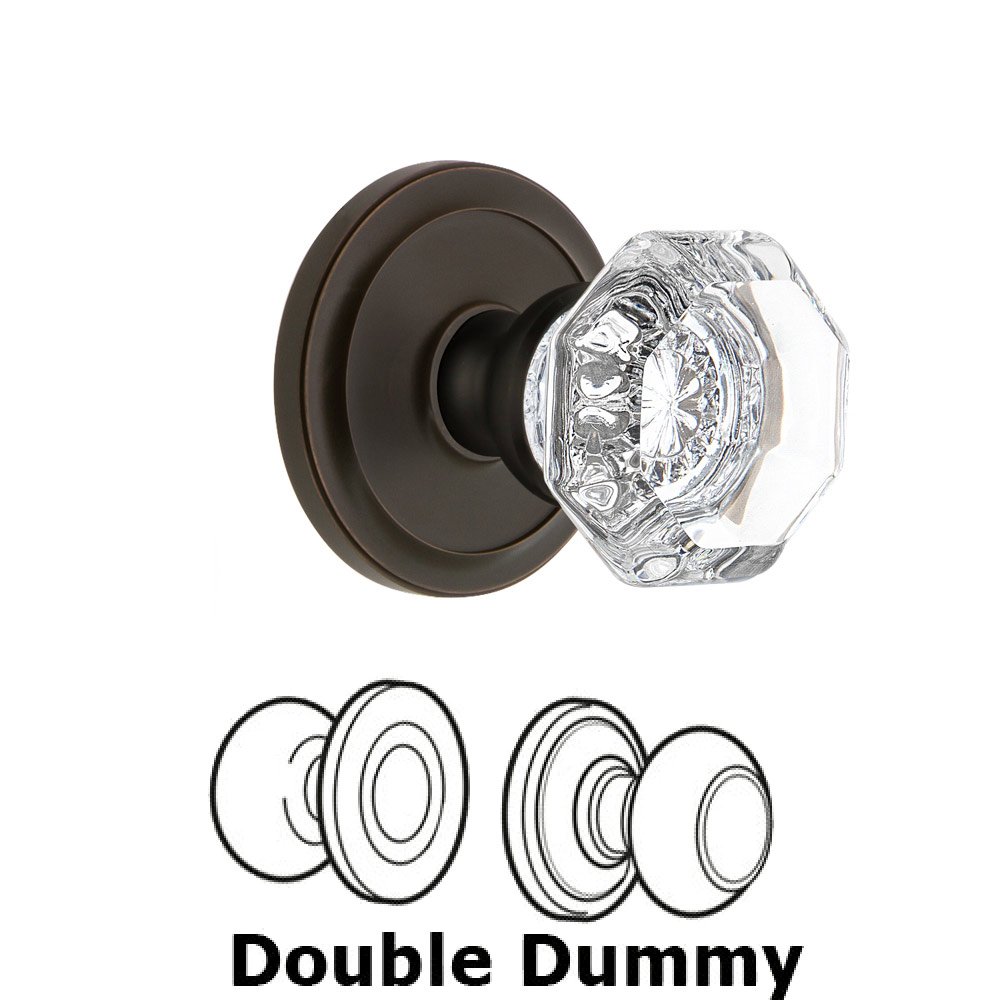 Grandeur Grandeur Circulaire Rosette Double Dummy with Chambord Crystal Knob in Timeless Bronze