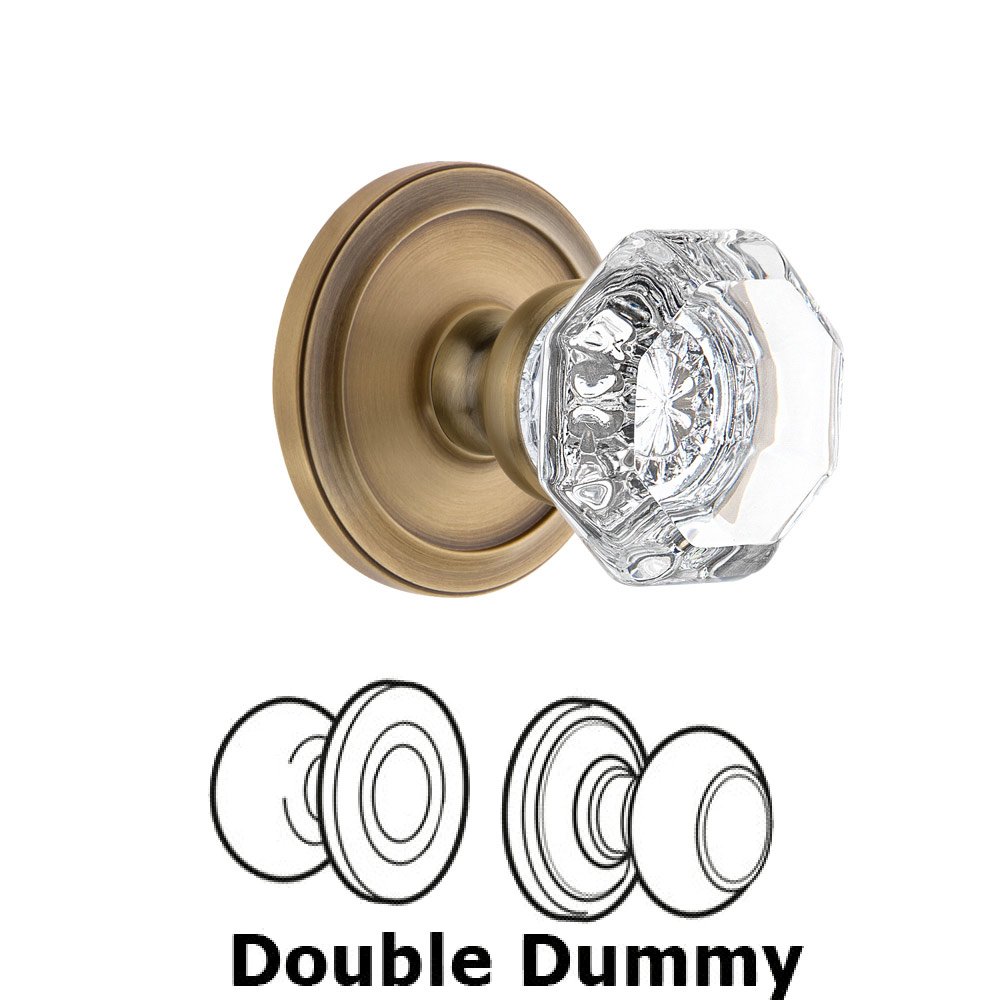 Grandeur Grandeur Circulaire Rosette Double Dummy with Chambord Crystal Knob in Vintage Brass