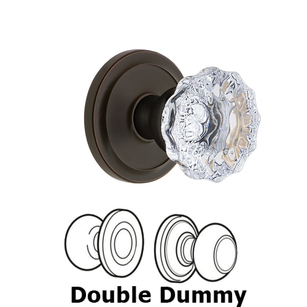 Grandeur Grandeur Circulaire Rosette Double Dummy with Fontainebleau Crystal Knob in Timeless Bronze