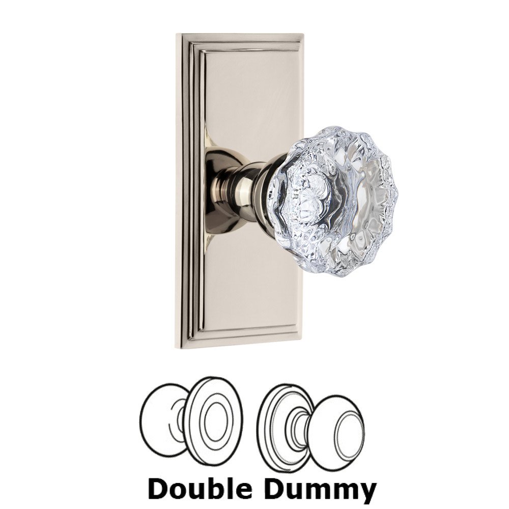 Grandeur Grandeur Circulaire Rosette Double Dummy with Fontainebleau Crystal Knob in Polished Nickel