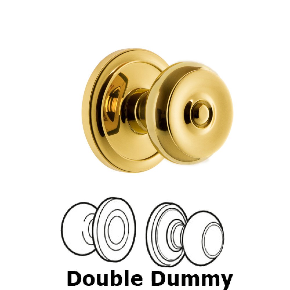 Grandeur Grandeur Circulaire Rosette Double Dummy with Bouton Knob in Polished Brass