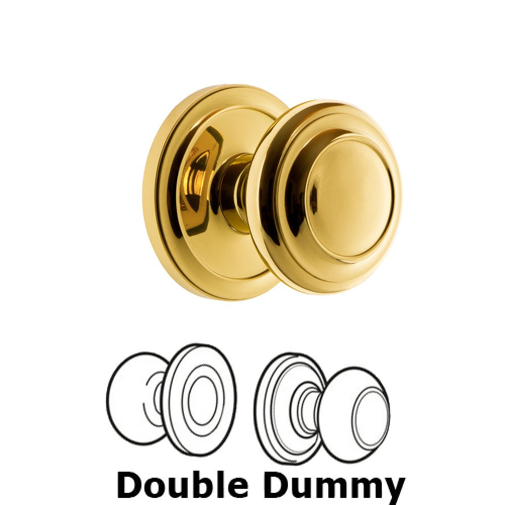 Grandeur Grandeur Circulaire Rosette Double Dummy with Circulaire Knob in Polished Brass