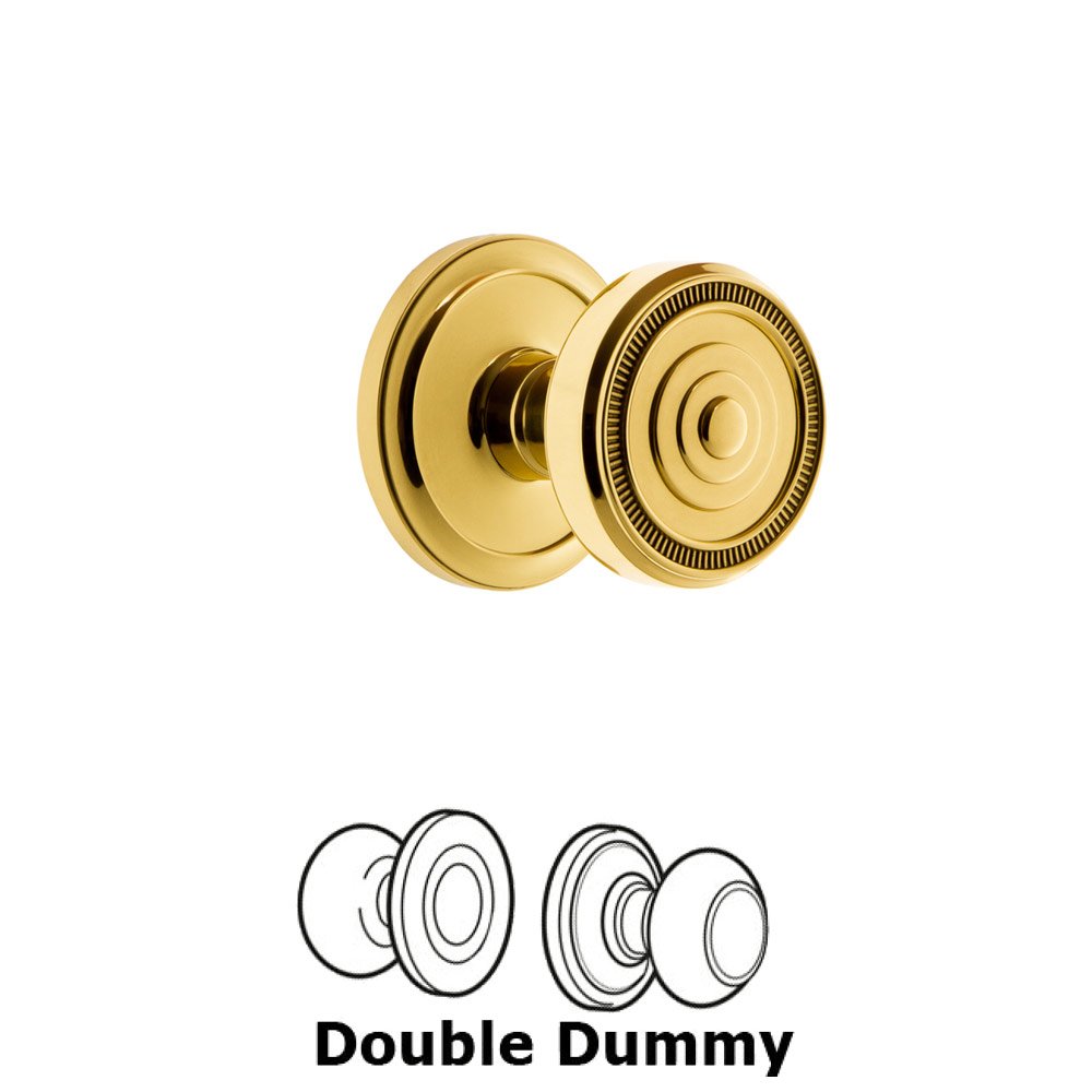 Grandeur Grandeur Circulaire Rosette Double Dummy with Soleil Knob in Polished Brass