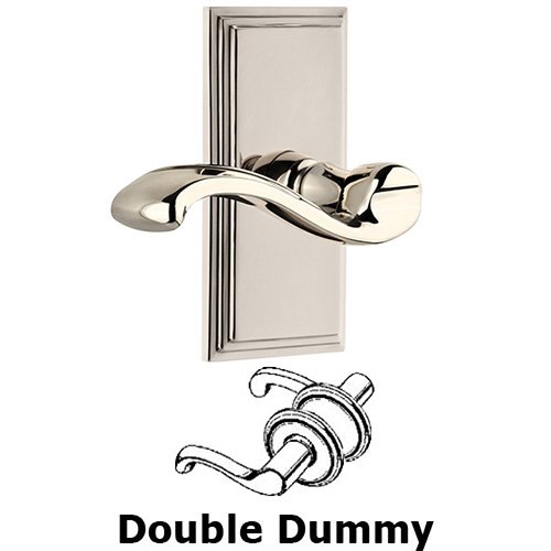 Grandeur Double Dummy Carre Plate with Portofino Right Handed Lever in Polished Nickel
