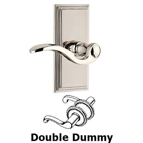 Grandeur Double Dummy Carre Plate with Bellagio Right Handed Lever in Polished Nickel