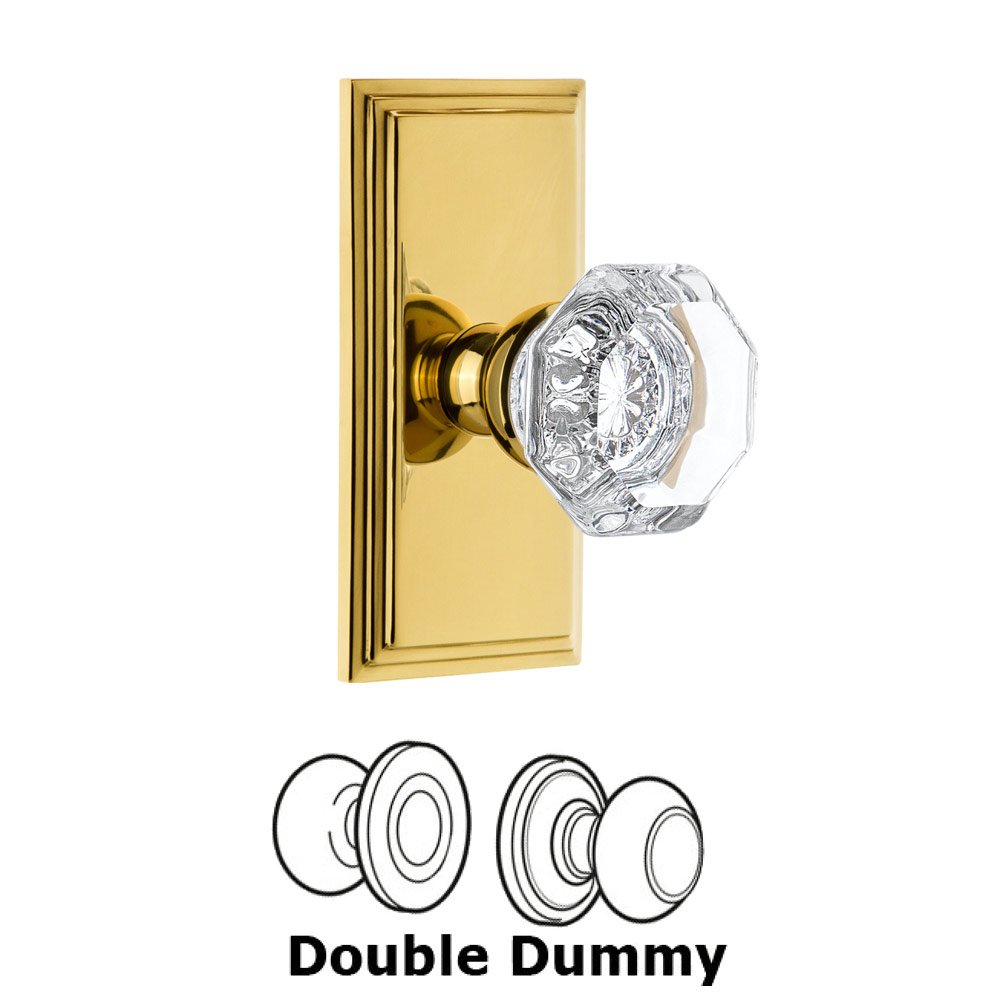 Grandeur Grandeur Carre Plate Double Dummy with Chambord Crystal Knob in Polished Brass