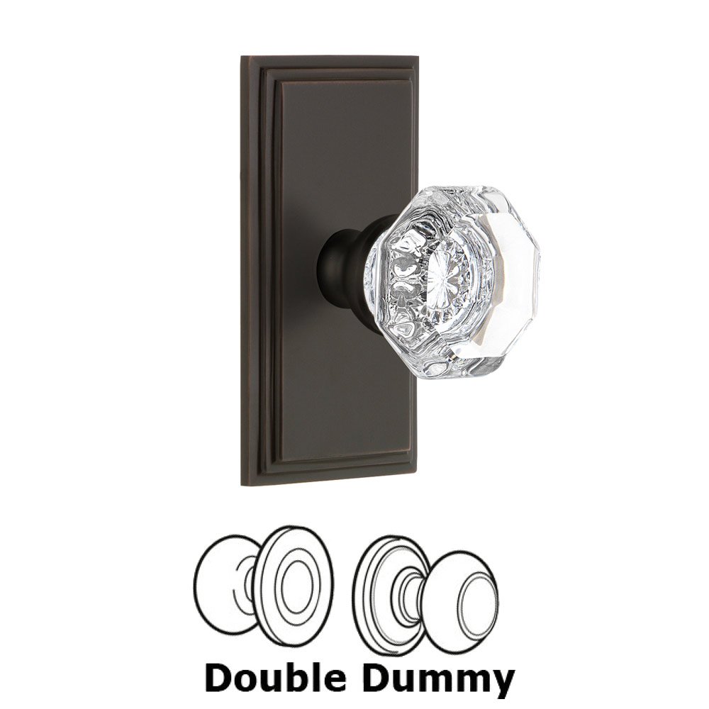 Grandeur Grandeur Carre Plate Double Dummy with Chambord Crystal Knob in Timeless Bronze