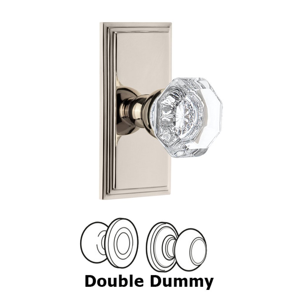Grandeur Grandeur Carre Plate Double Dummy with Chambord Crystal Knob in Polished Nickel