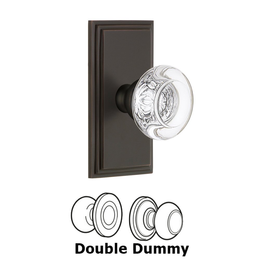 Grandeur Grandeur Carre Plate Double Dummy with Bordeaux Crystal Knob in Timeless Bronze