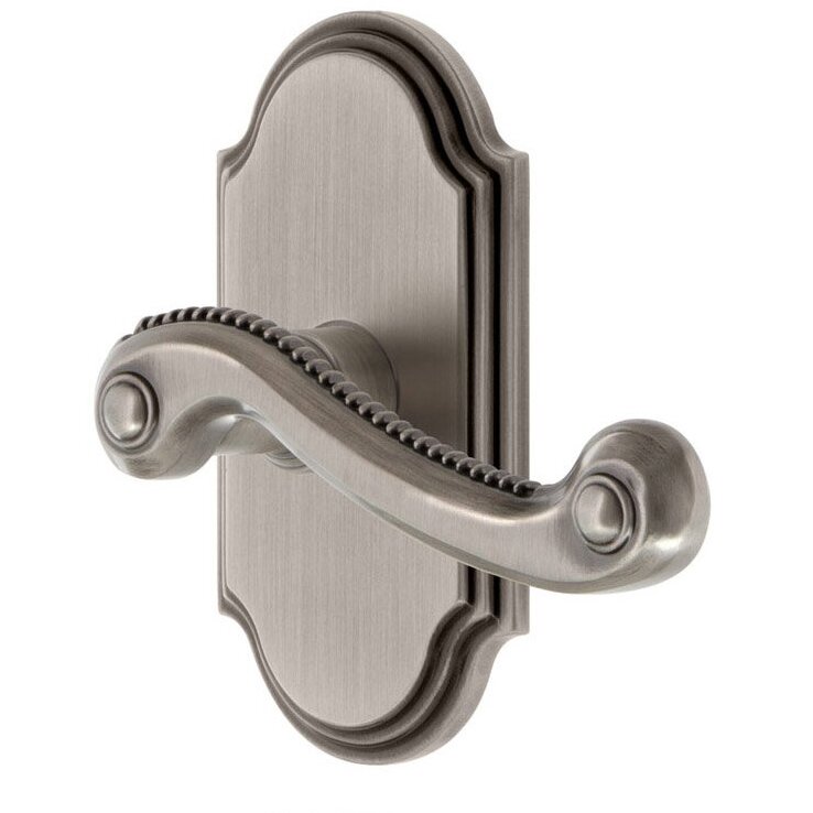 Grandeur Passage Arc Plate with Right Handed Bellagio Lever in Antique Pewter