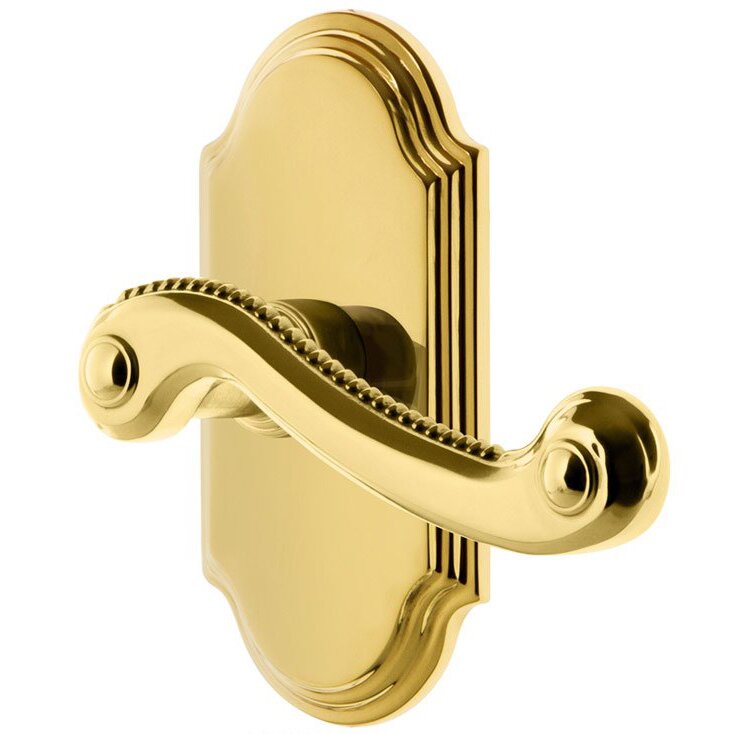 Grandeur Passage Arc Plate with Right Handed Bellagio Lever in Lifetime Brass