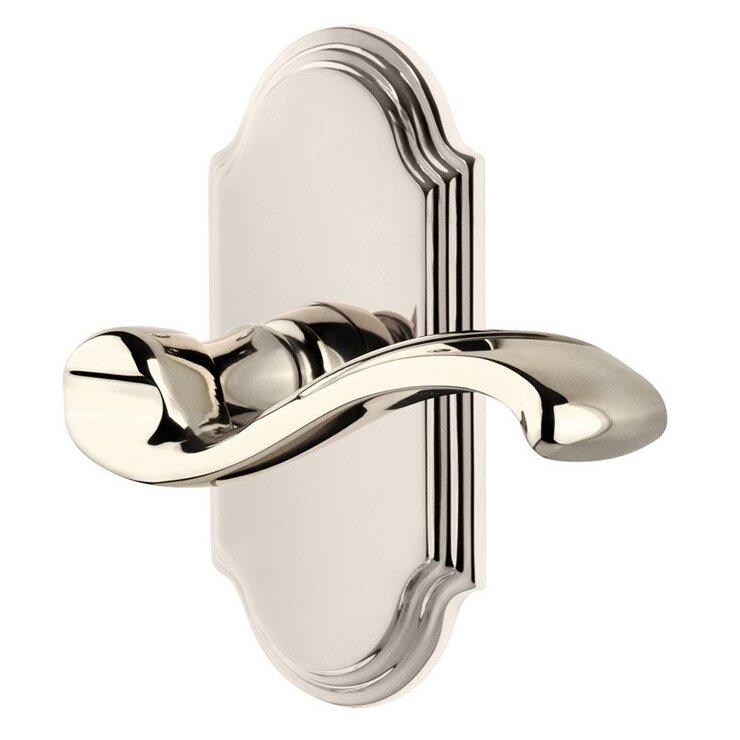 Grandeur Double Dummy Arc Plate with Left Handed Portofino Lever in Polished Nickel