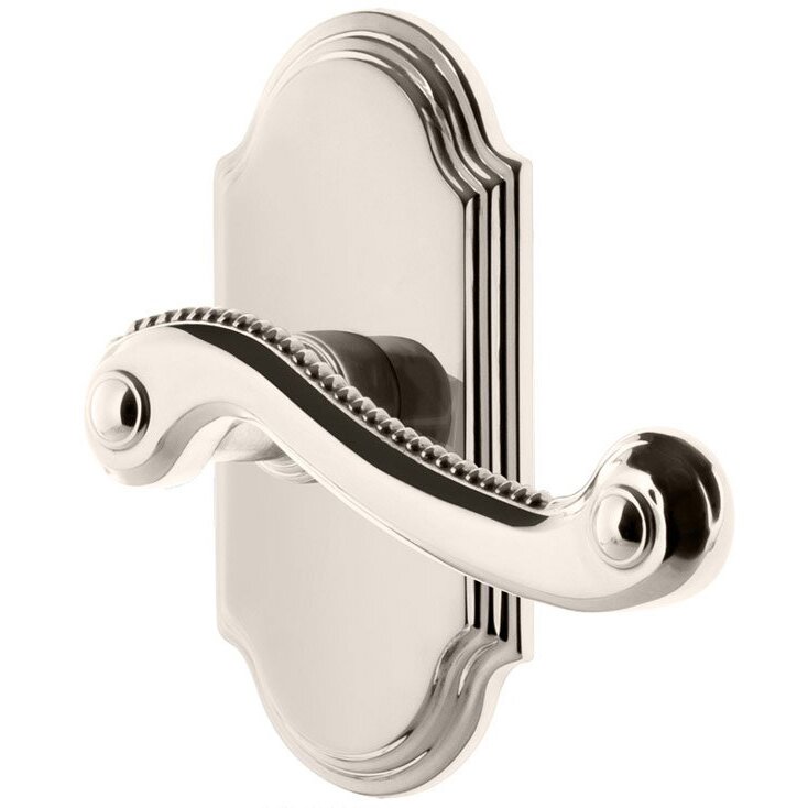 Grandeur Double Dummy Arc Plate with Left Handed Bellagio Lever in Polished Nickel