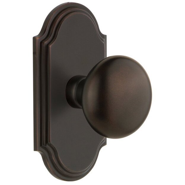 Grandeur Grandeur Arc Plate Double Dummy with Fifth Avenue Knob in Timeless Bronze