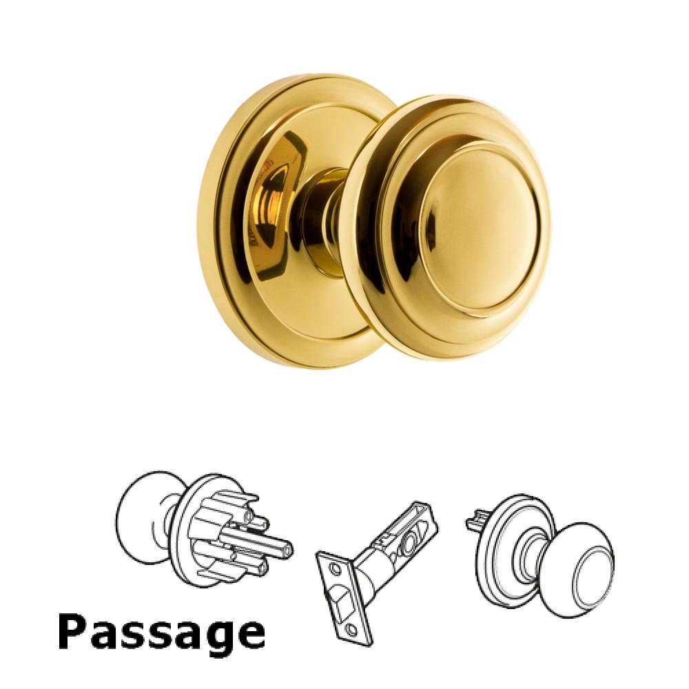 Grandeur Grandeur Circulaire Rosette Passage with Circulaire Knob in Polished Brass