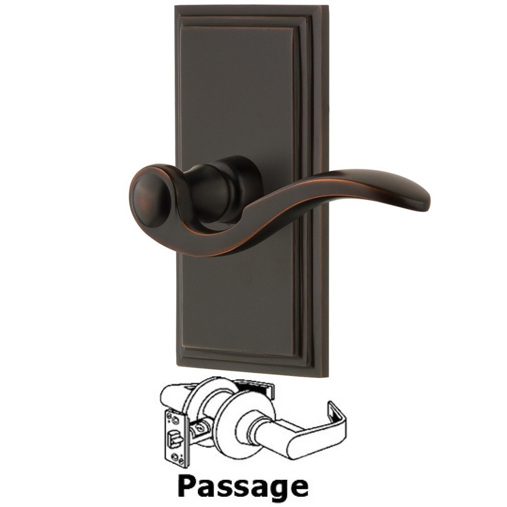 Grandeur Passage Carre Plate with Bellagio Left Handed Lever in Timeless Bronze