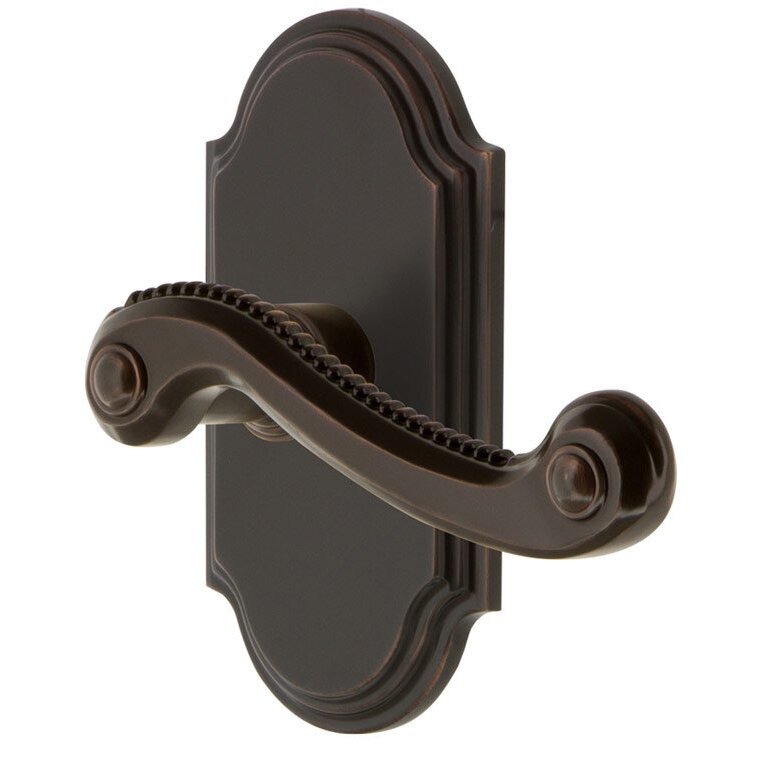 Grandeur Passage Arc Plate with Right Handed Bellagio Lever in Timeless Bronze