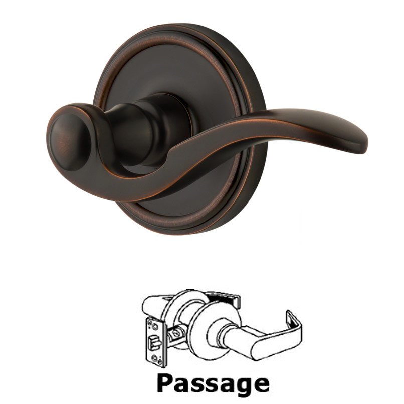 Grandeur Passage Georgetown Rosette with Bellagio Right Handed Lever in Timeless Bronze