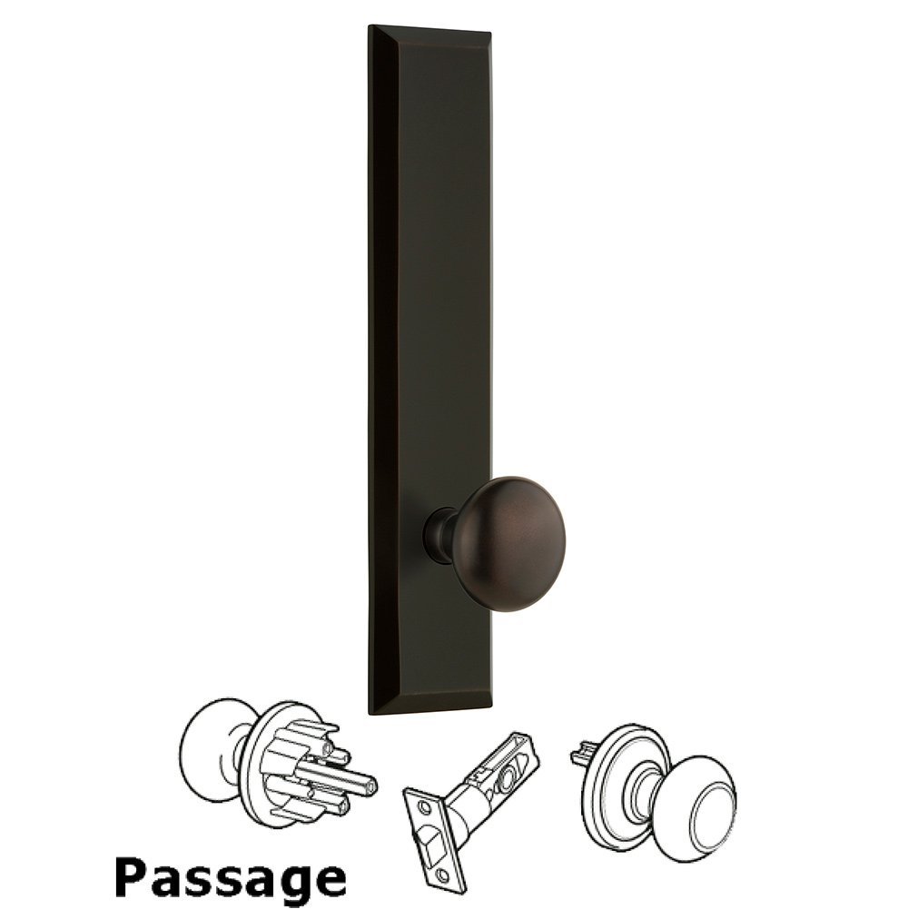Grandeur Passage Fifth Avenue Tall with Knob in Timeless Bronze