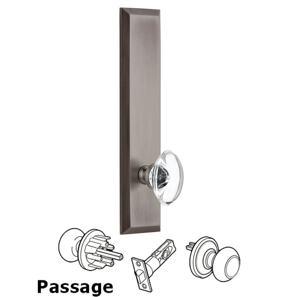 Grandeur Passage Fifth Avenue Tall with Provence Knob in Antique Pewter
