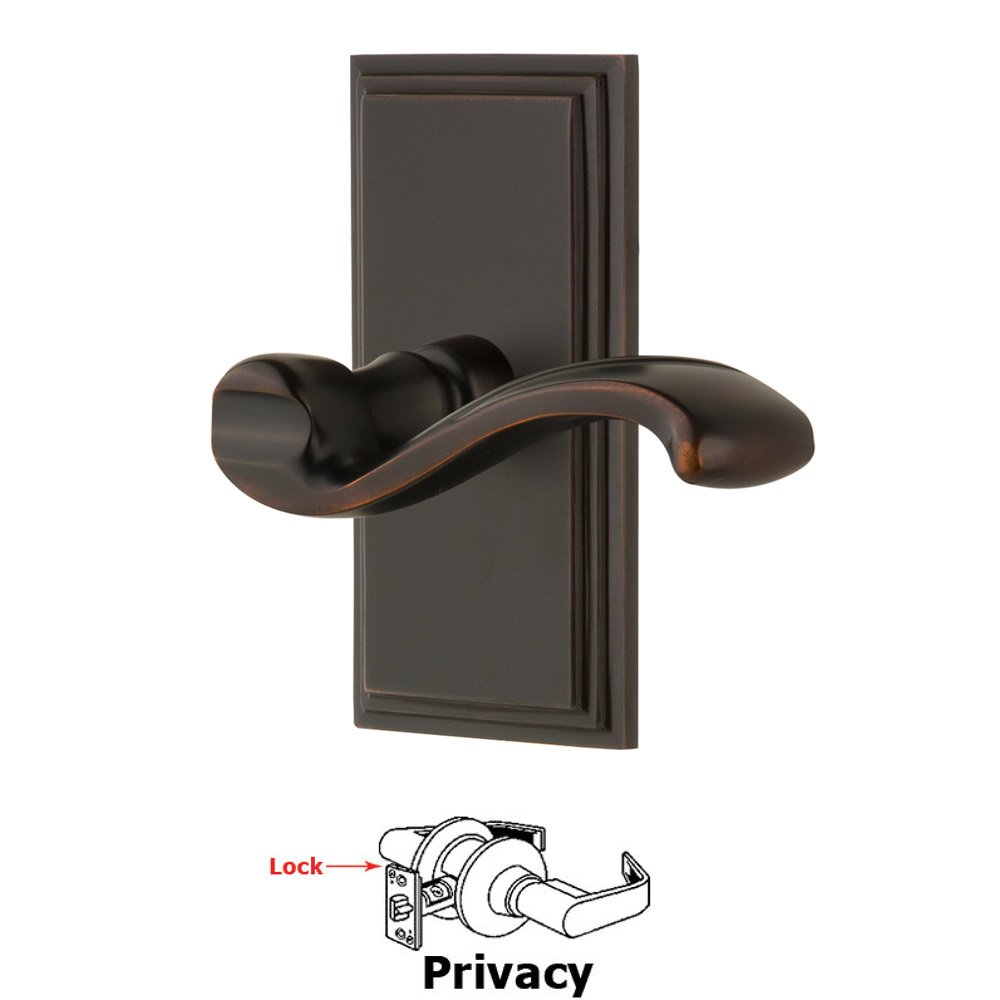 Grandeur Privacy Carre Plate with Portofino Left Handed Lever in Timeless Bronze