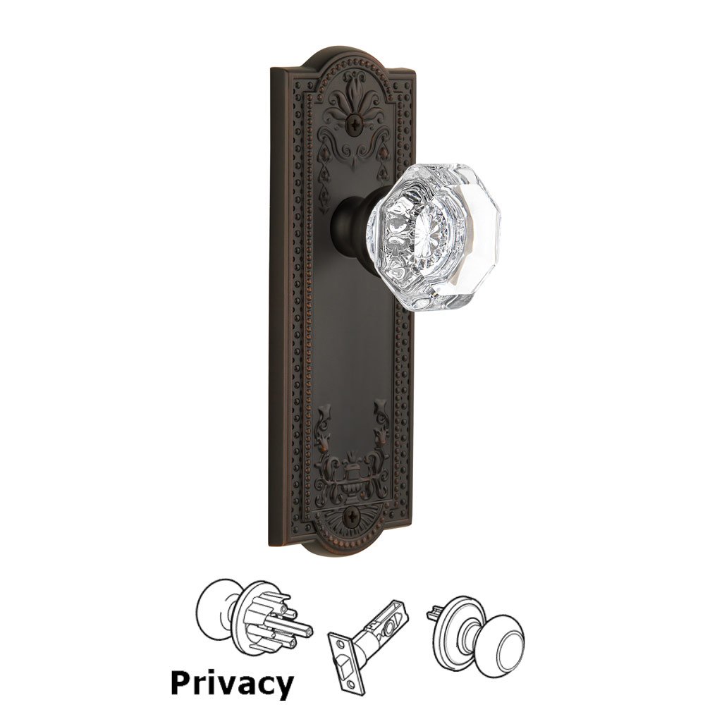 Grandeur Grandeur Parthenon Plate Privacy with Chambord Knob in Timeless Bronze