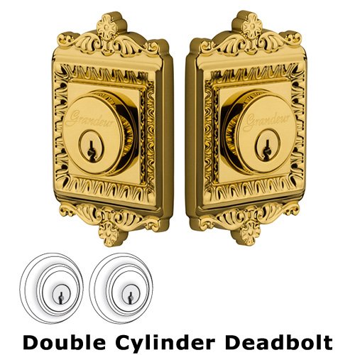 Grandeur Grandeur Double Cylinder Deadbolt with Windsor Plate in Lifetime Brass