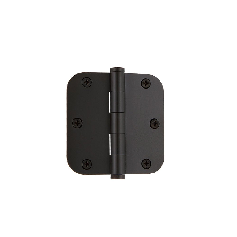 Grandeur 3 1/2" Button Tip Residential Hinge with 5/8" Radius Corners in Timeless Bronze