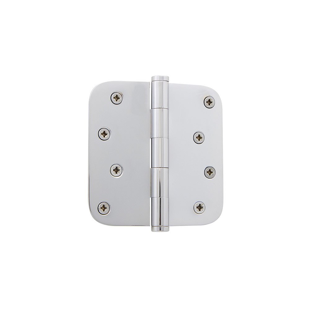 Grandeur 4" Button Tip Residential Hinge with 5/8" Radius Corners in Bright Chrome
