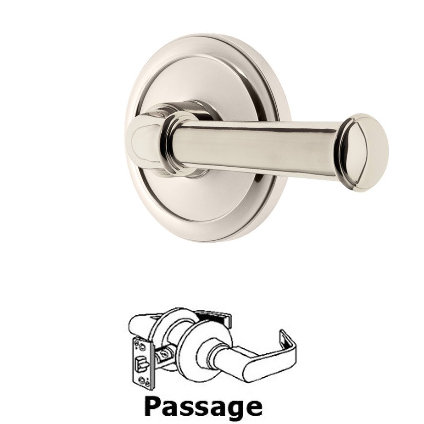 Grandeur Passage Circulaire Rosette with Georgetown Right Handed Lever in Polished Nickel