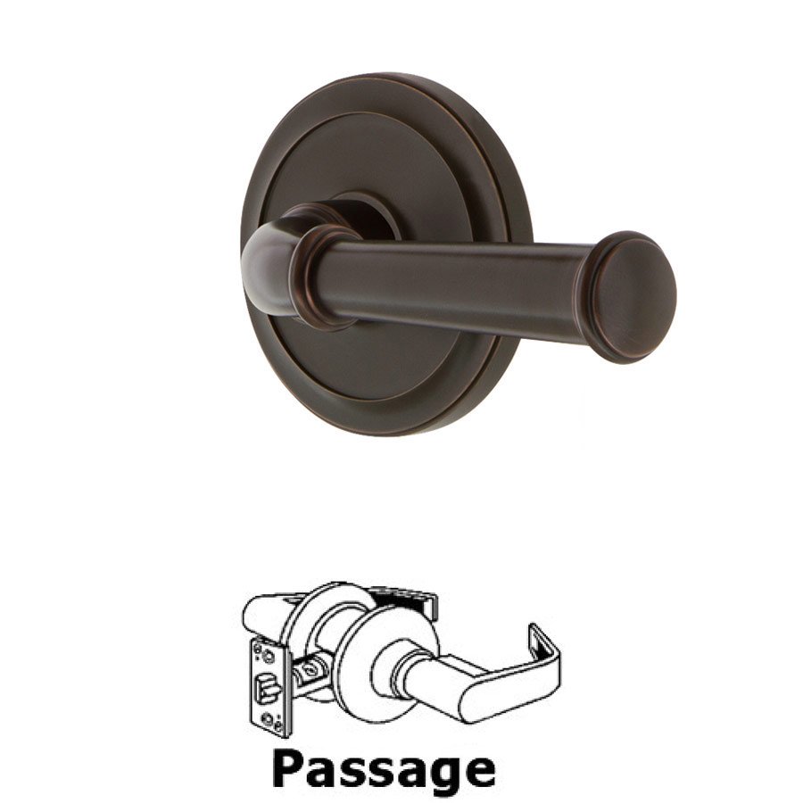 Grandeur Passage Circulaire Rosette with Georgetown Right Handed Lever in Timeless Bronze