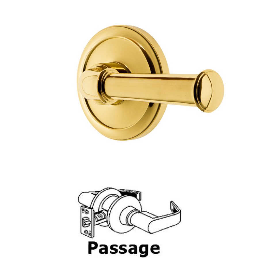Grandeur Passage Circulaire Rosette with Georgetown Left Handed Lever in Lifetime Brass