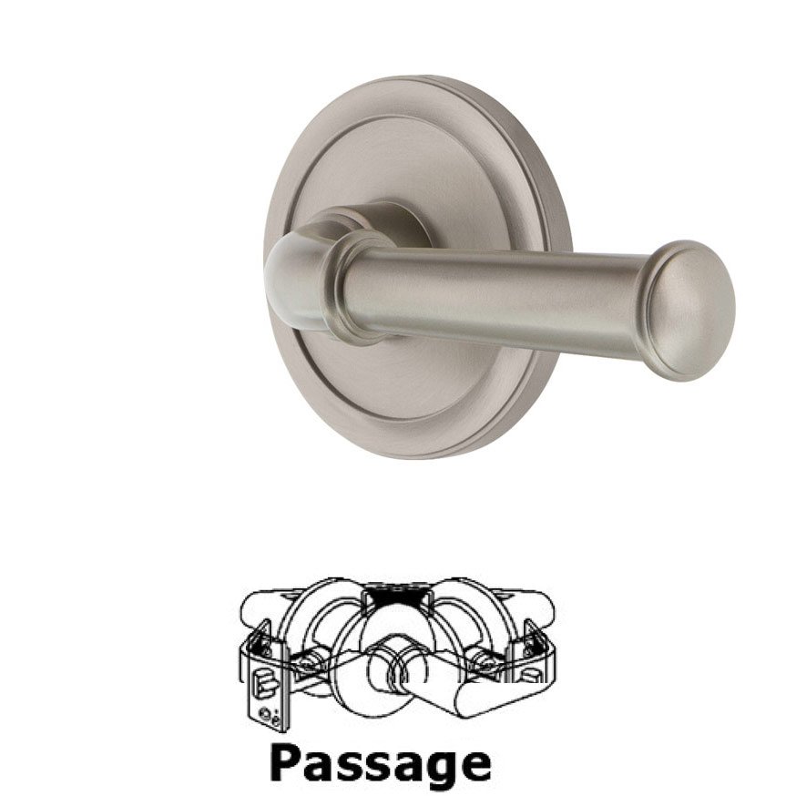 Grandeur Passage Circulaire Rosette with Georgetown Right Handed Lever in Satin Nickel