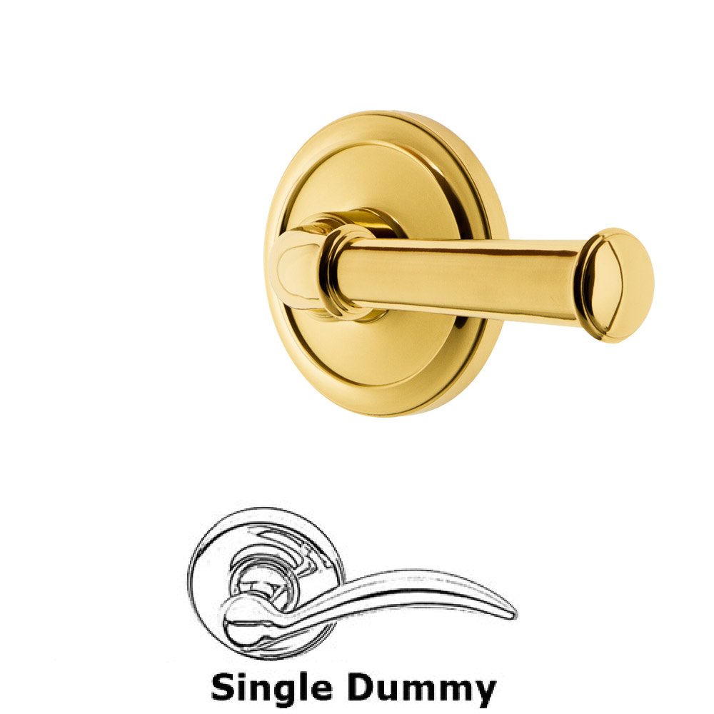 Grandeur Single Dummy Circulaire Rosette with Georgetown Left Handed Lever in Lifetime Brass